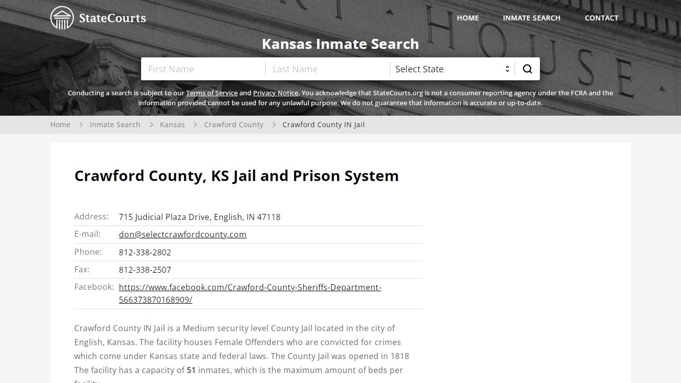 Crawford County, KS Jail and Prison System - State Courts